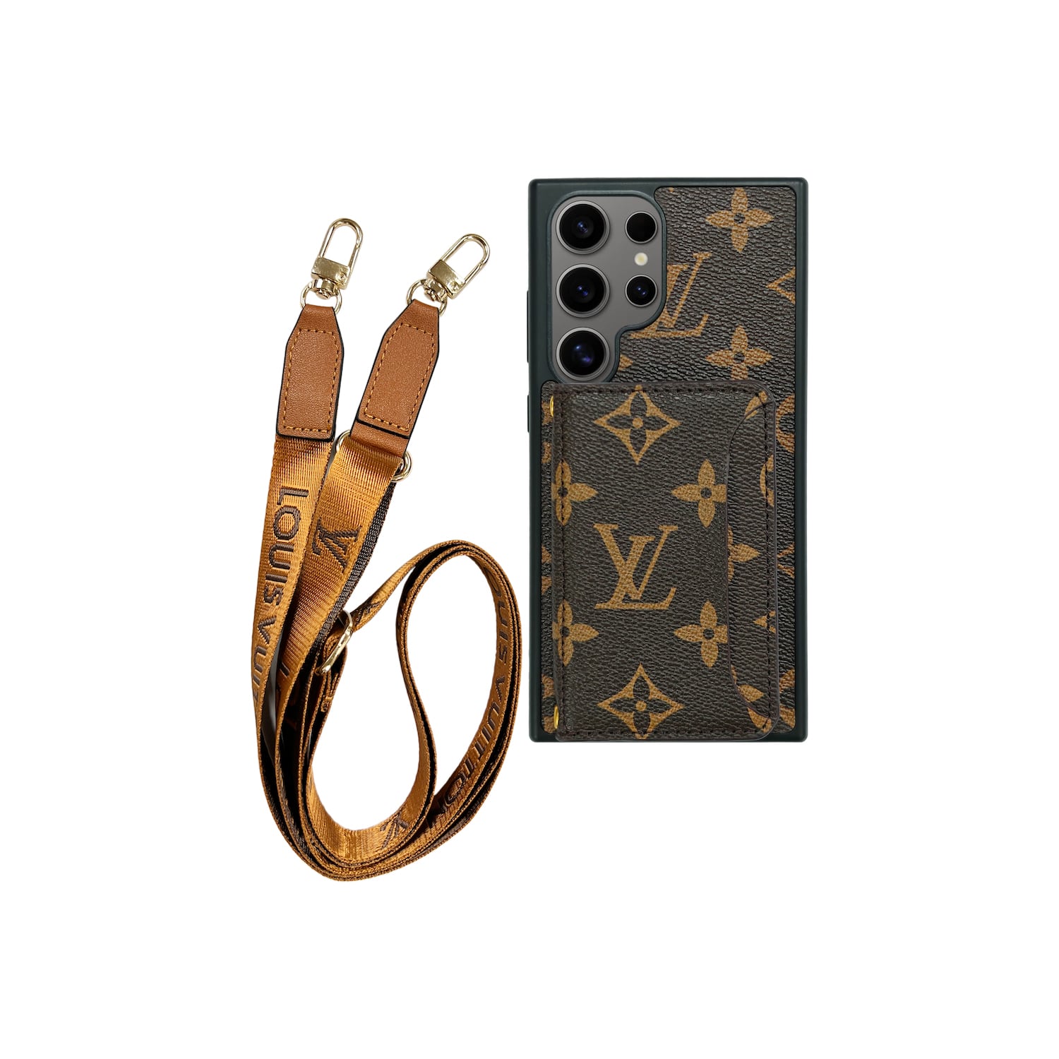 Funda con tarjetero Marrón LV Monogram para Samsung