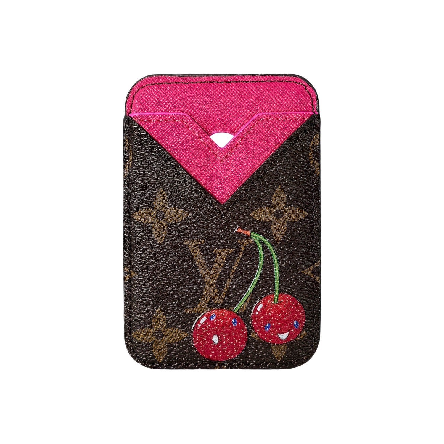 Tarjetero MagSafe LV Marrón-rosa