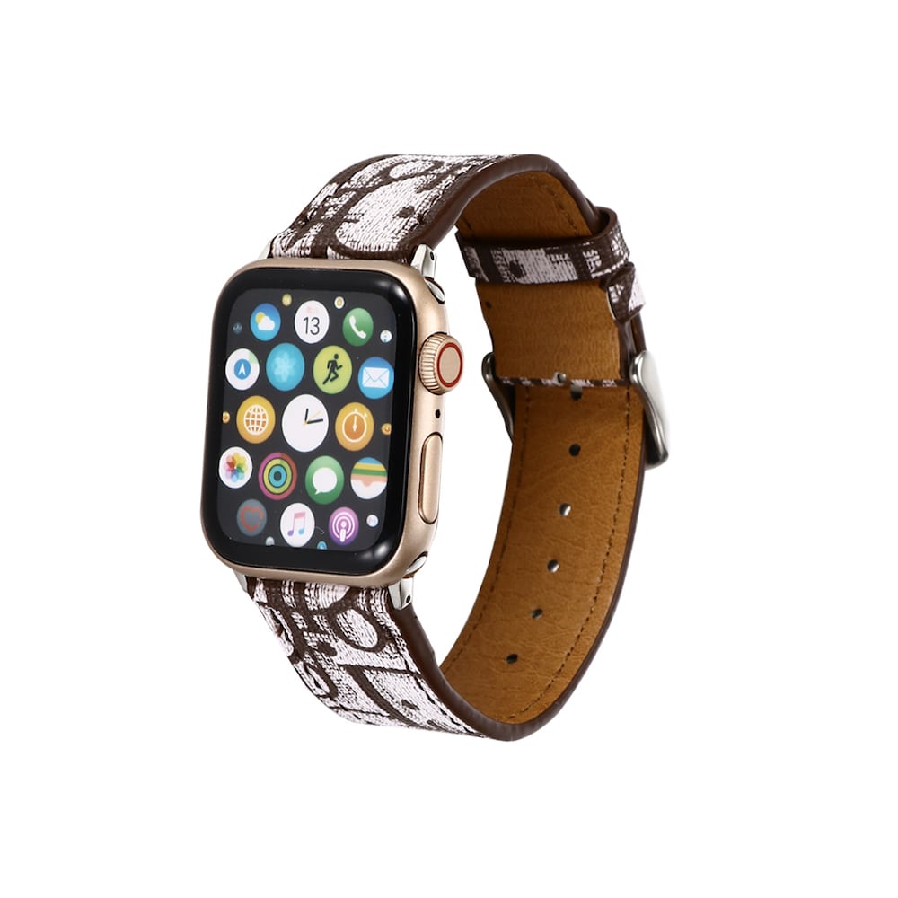 Correa CD Monogram Marrón para Apple Watch