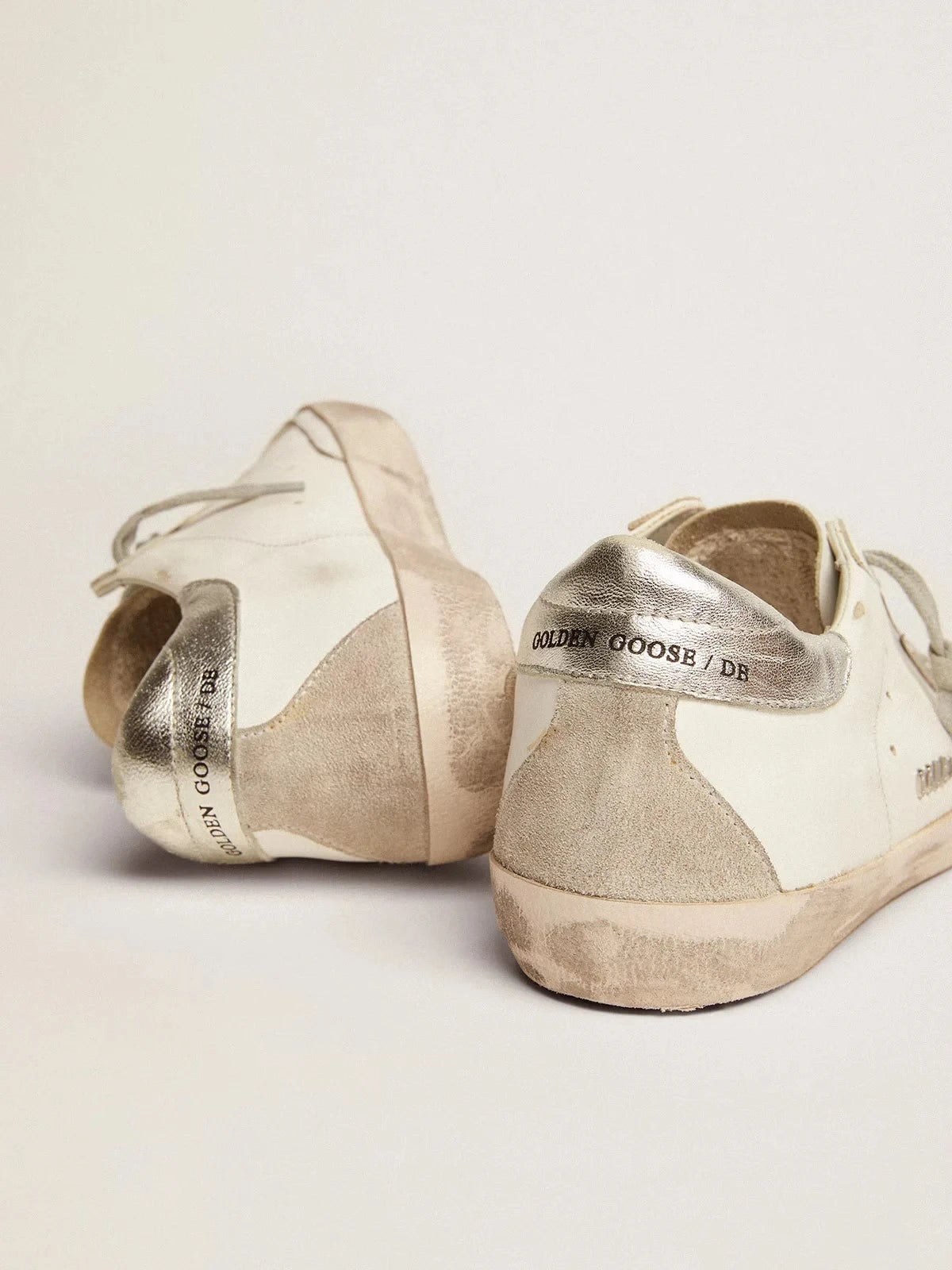 Golden Goose Super-Star Silver Heel Tab Stud Lettering
