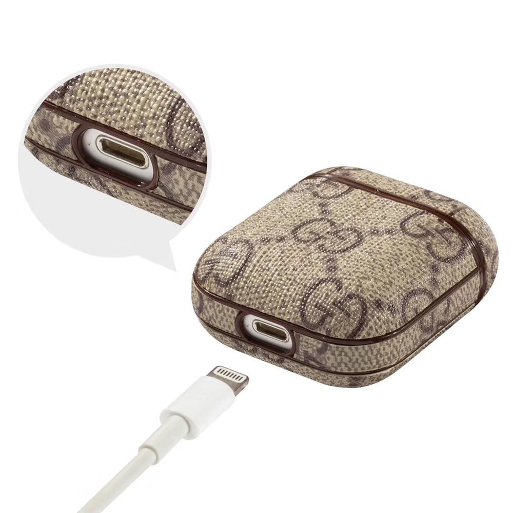 Funda GG Beige Monogram para AirPods