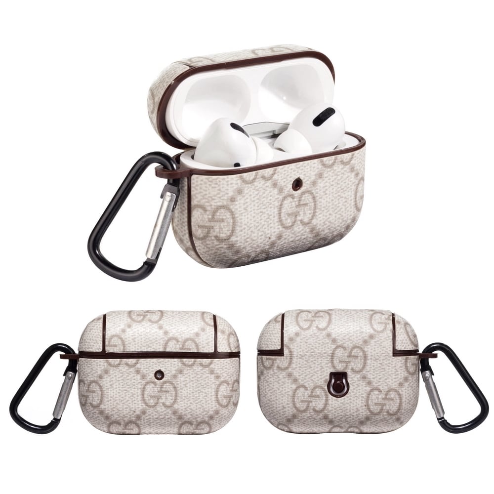 Funda GG Blanco Monogram para AirPods