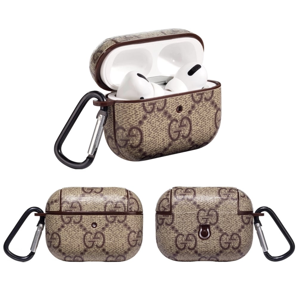 Funda GG Beige Monogram para AirPods
