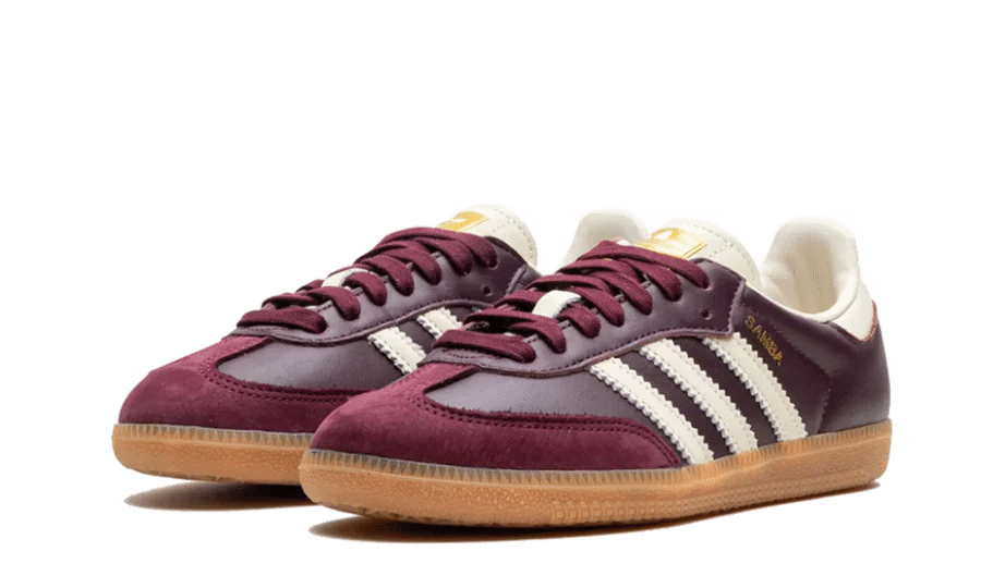 Adidas Samba OG Maroon Gold Metallic - Vista lateral