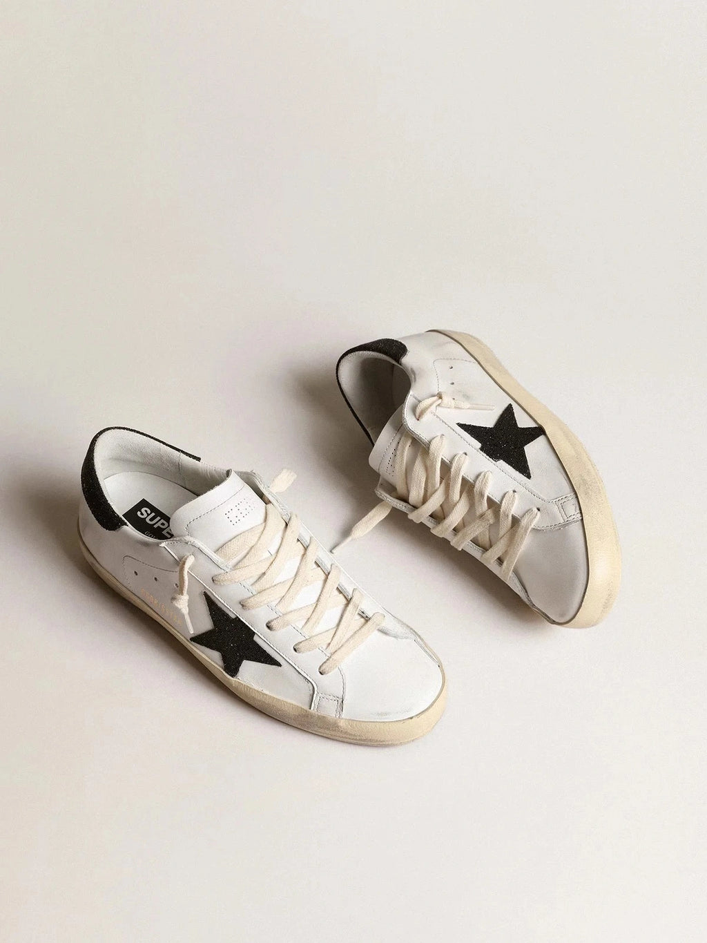Golden Goose Super-Star Black Swarovski Crystal Star Heel Tab