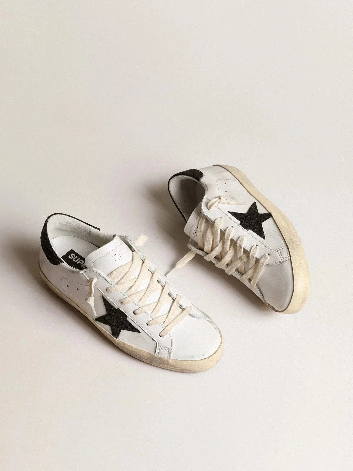 Golden Goose Super-Star Black Swarovski Crystal Star Heel Tab